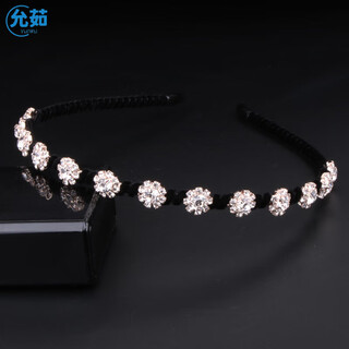Yunru 520 gift to girlfriend, korean style rhinestone pearl bow thin hair hoop, korean crystal bow tie, bunny ears hair, baby's breath