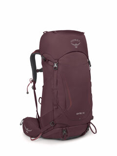 Osprey women's kyte mountaineering backpack outdoor sports hiking built-in rain cover waterproof coating elderberry purple wxs/s