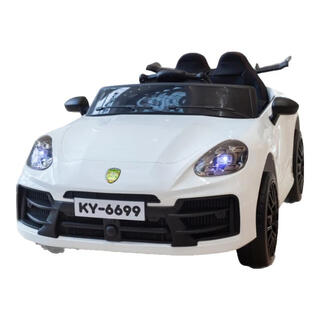 Aiqima new children's electric car four-wheel toy remote control car rechargeable male and female baby child swing charging stroller soft wheel classic white + four-wheel drive 12v7 leather seat