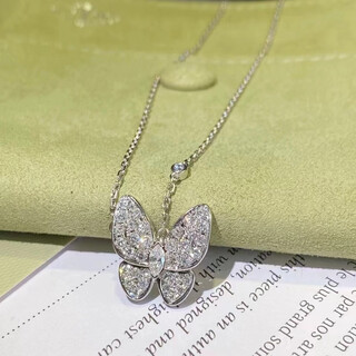 Huaiyin laboratory grown diamond butterfly necklace 18k gold inlaid fashionable versatile clavicle chain couple style water shell vs/slightly flawed deposit f-g/excellent white 1 point