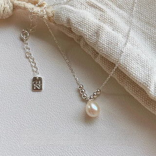 Fat donglai quality drop-shaped pearl pendant s925 silver freshwater pearl single necklace for women new product 2025 niche 40+5cm