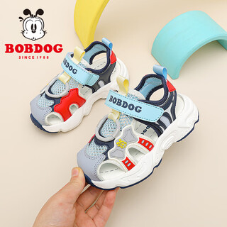 Babu dou babu dou breathable baotou beach shoes men's 2025 summer new style comfortable soft soled versatile women's shoes navy blue/shallow moon 28 suitable for feet length 17.5cm