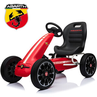 益京阿巴斯授权儿童脚踏脚踩卡丁车四轮可坐人自行车宝宝小孩运动玩具 红色+软胎+自驾滑行+手刹+座椅调节