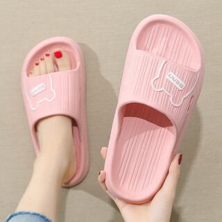 Men's summer sandals for home indoor and outdoor simple and cute bathroom soft thick bottom non-slip wear-resistant couple slippers pink 3839 suitable for 3738