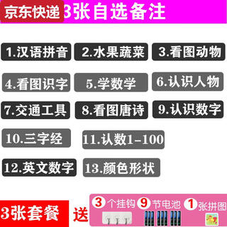 两雪有声挂图拼音儿童启蒙早教认知发声墙贴宝宝语音识字卡0-6岁玩具 3张自选备注