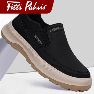 Fitti pahris light luxury high-end men's shoes 2025 autumn and winter new mesh breathable deodorant rest shoes comfortable soft sole slip-on cloth shoes black brand men's shoes limited edition 41