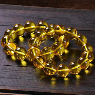 Amber gold amber bracelet myanmar water purified beeswax golden yellow bracelet single circle round beads 12mm 17 beads standard women's model