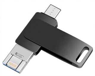 大容量1tb手机u盘1t电脑两用type-c3.0高速512g优盘高速金属定制 驼色 黑色512G