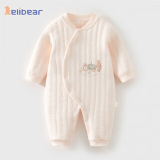 Kelixiong baby jumpsuit autumn and winter pure cotton warm newborn clothes quilted men's and women's baby romper pajamas autumn rich orange 90cm