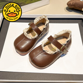 G.duck girls' small leather shoes 2025 new spring and autumn children's shoes princess shoes girls' single shoes mori girls soft sole girls autumn brown 31