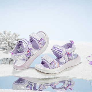 Hello kitty children's shoes girls sandals kuromi colorful fashion princess open-toed shoes summer soft-soled beach shoes 6876 purple 28