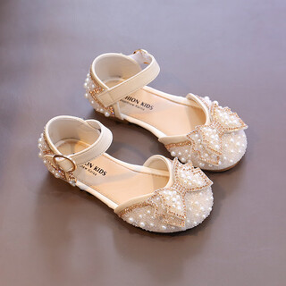 Children are comfortable no matter what they wear. girls sandals 2024 new summer medium and big children soft soled baby princess shoes beige 29 inner length 17.8cm