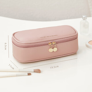 He jiagong cosmetic bag portable makeup brush storage bag cosmetic case mini cute 2025 new toiletries bag travel rose pink m style
