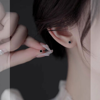 Mansheng s999 sterling silver earrings for women 2025 new popular exquisite star earrings high-end summer ear piercing earrings s999 pure silver star earrings two packs