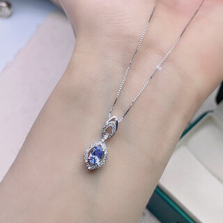 Junpo explosive natural tanzanite pendant stone size 4*6mm 925 silver gold plated special simple pendant without necklace