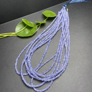 Shengbei natural tanzanite necklace blue purple gemstone necklace bracelet faceted plate beads diy handmade beaded semi-finished products 2.8 3 mm long about 38 40