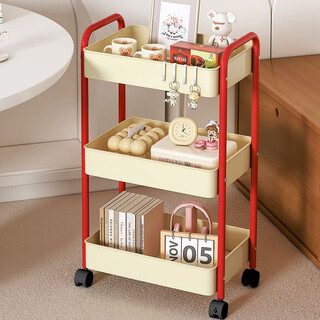 Hundred-character dopamine trolley storage rack bathroom kitchen vegetable snack floor-standing storage rack removable storage rack