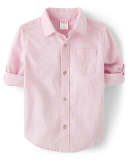 Gymboree gymboree and toddler long sleeve button-down shirt, simple pink, 12, simple pink, 12 simple pink 12