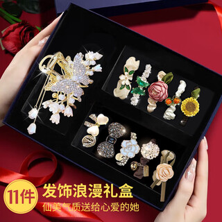 Dingjing hair clips women's hair clips 11-piece set back of head hair clips gift box girls niche birthday gift wife