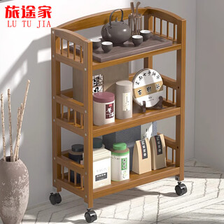 Travel home mobile tea cart tea rack small coffee table tea table side cabinet tea water cabinet tea cart storage rack 3 layers 50 long