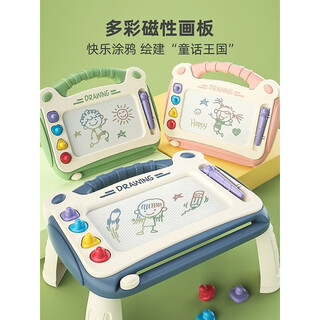 京噶儿童画板1-2岁宝宝磁性写字板3幼儿涂鸦绘画可擦磁力家用画画玩具 高配版蓝色磁画板-送1笔4印章4增