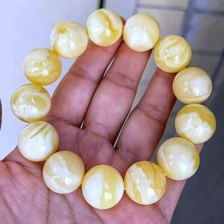 Authentic high-quality russian beeswax bracelet 17mm porcelain white monster pattern white wax ball bracelet cultural toy jewelry