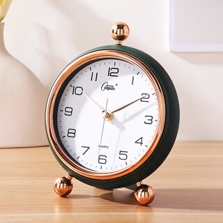 Combas pointer type table clock home living room desktop swing table clock light luxury retro silent desktop clock 2879 green