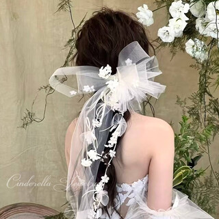 Feiyu super fairy bridal mesh veil forest romance flower hair accessories french retro outdoor photo headdress wedding accessories model same hair accessories