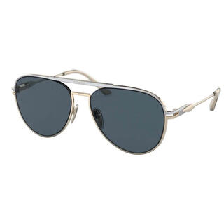 Prada men's fashion aviator sunglasses metal frame geometric design trendy accessories silver/gray 17f-09t 57/16/140