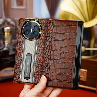 First-layer cowhide + magnetic stand, suitable for huawei matex series smart flip phone case, business anti-fall leather case, mocha brown, huawei matex6/x6 collector's edition