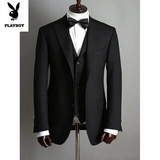Playboy (playboy) suit customization, men's wedding work suit customization, high-end wool handmade custom suit suit for casual wedding, black 2xl imported all-wool fabric imported all-wool
