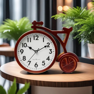 Compas clock compas living room table clock desktop new large-character elderly clock fashion ornament h-2 wood color