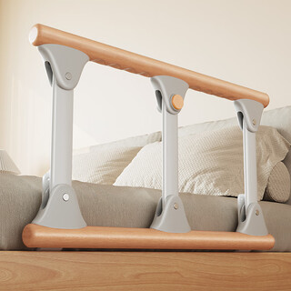 Andefu solid wood elderly folding bed rails, guardrails, risers, helpers to get out of bed, household children's bedside handrails, solid wood bed rails, handrails - third gear, 0.59m, single-sided, sf door-to-door delivery