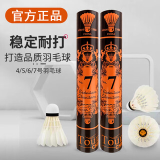 亚洲波狮龙羽毛球7号4/5/6号耐打稳定训练专业室内室外比赛羽毛球12只装 7号【俱乐部用】12个装 1筒