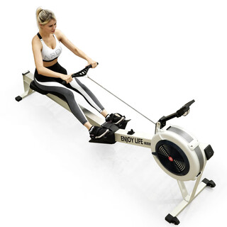 Yingerjian wind resistance rowing machine household house of cards silent magnetic control non-water resistance folding rowing commercial fitness equipment white - wind resistance rowing machine/magnetic control ten-speed adjustment/stainless steel guide rail/smart blue