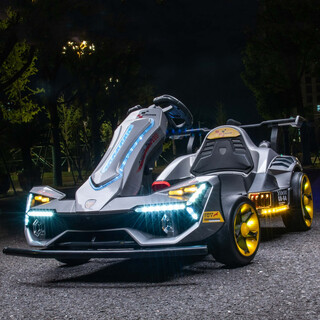 豪娃（HAOWA）静音电机儿童电动卡丁车F1宝宝漂移可坐大人玩具小孩四轮遥控汽车 烤漆灰+遥控+4845静音电机+原地 双驱动