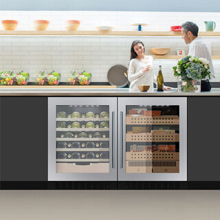 Gironde jc145 built-in cigar cabinet red wine cabinet constant temperature wine cabinet beverage cabinet ice cream refrigerator cabinet fresh cabinet tea constant temperature refrigerator household stainless steel door wine cabinet cigar cabinet combination