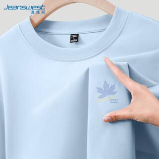 Jeanswest jeans west short-sleeved men's summer pure cotton soft loose men's t-shirt 2025 new simple casual men's t-shirt