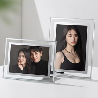 Jinlongxing 7-inch photo frame table glass transparent photo photo frame for baby couple wedding certificate picture frame framed crystal