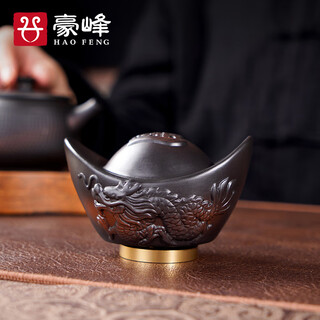 Haofeng original mine purple pottery cover tea pet ornaments 2025 new complete tea set set purple sand handmade mid-autumn festival gift purple pottery ingot tea pet simple decoration