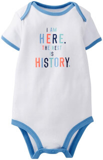 Carter s carter baby boy slogan bodysuit (111a483) white newborn