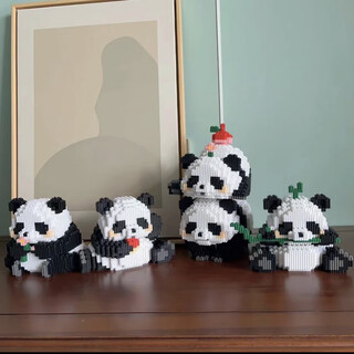 乐高2025年新款动物积木儿童6-18岁拼装玩具男女孩生日礼物 熊猫家族一套5只