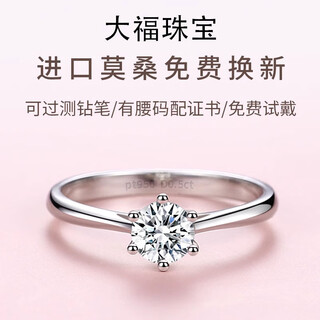 Counter pt950 platinum ring for women, six-claw 18k gold diamond ring, wedding proposal ring, holiday gift for girlfriend, light luxury model with six-claw (diamond 50 points), please contact customer service and leave a comment