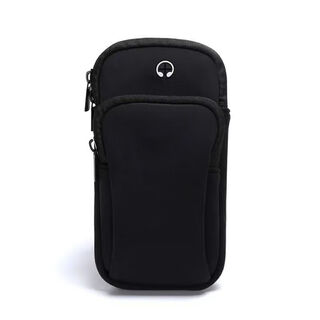 Zailu running arm bag, multi-functional, universal, large-capacity outdoor mobile phone bag, fitness mobile phone storage bag for men and women, black, universal for mobile phones within 7 inches