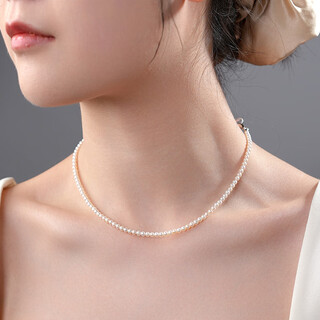Dara (dara) s925 silver freshwater pearl necklace baby beads young style millet beads clavicle chain fashionable temperament versatile commuting style