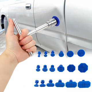 Hbtool car dent repair tool free sheet metal repair short t puller repair puller short t+18 blue suction cup*0.3