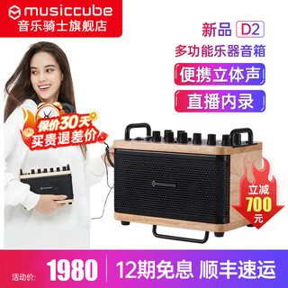 Music knight d2 musical instrument speaker stringless guitar playing electric blowpipe saxophone special portable bluetooth live broadcast in-recording sound d2 oak color