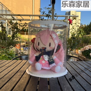 Hatsune miku fufu storage display box display box plush doll transparent box dust-proof bucket white transparent storage box (suitable for 27-32cm silk