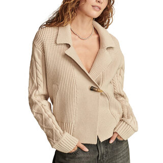 Lucky brand women's hybrid yarn ott oat milk large