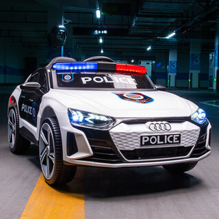 Mom and dad police car audi children's electric car four-wheel car children's remote control toy stroller for babies 3-10 years old